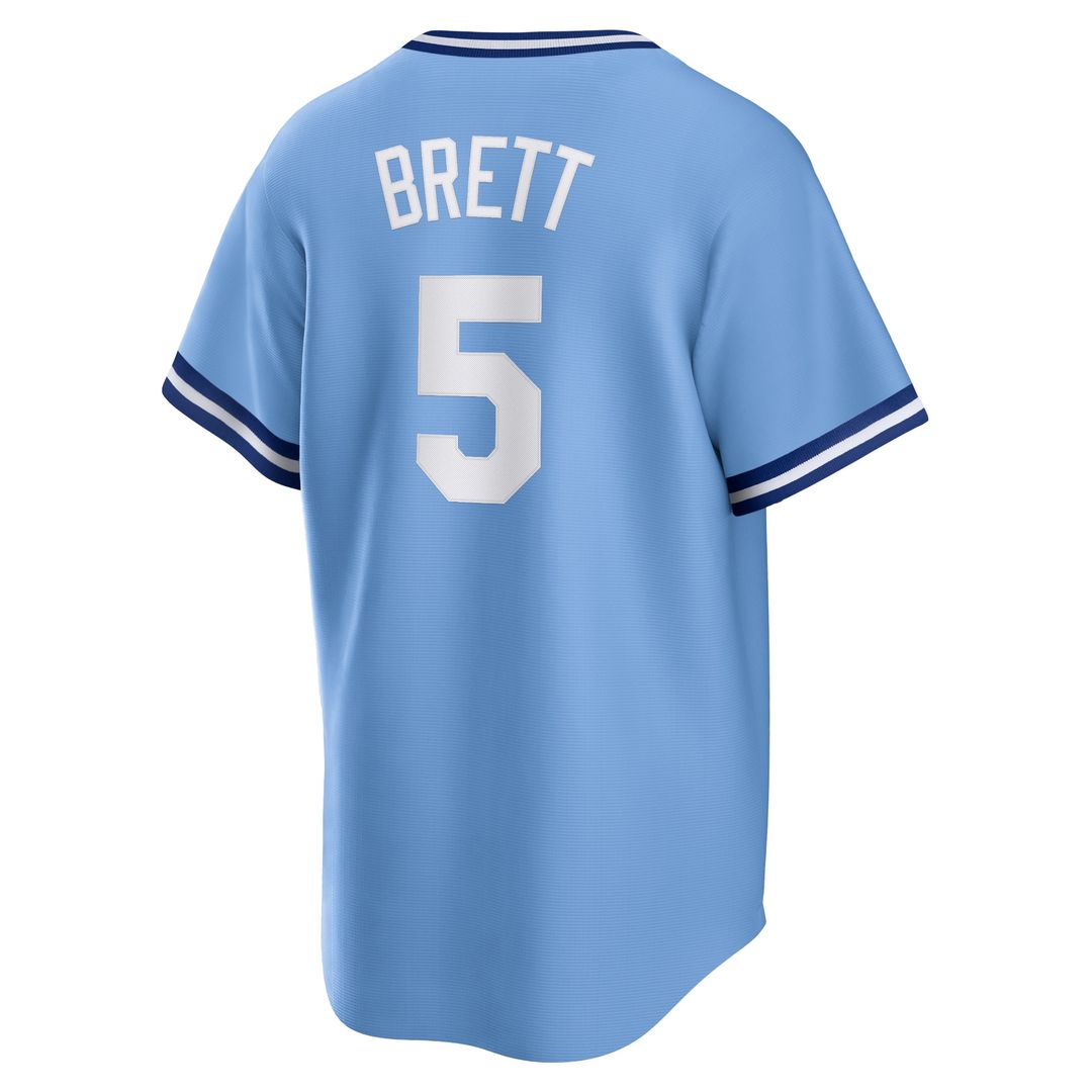Kansas City Royals George Brett Nike Road Cooperstown Player Jersey - Light Blue