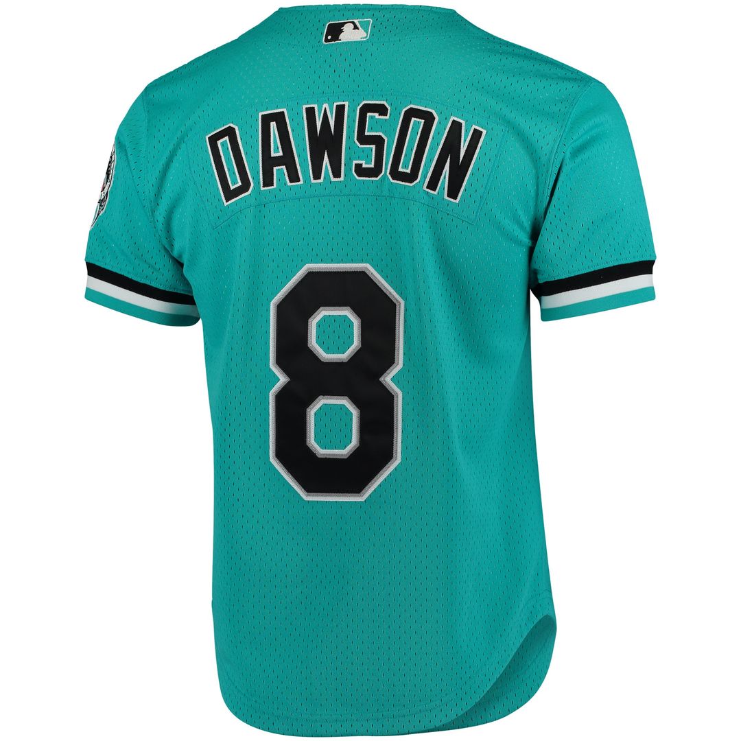 Andre Dawson Florida Marlins Mitchell & Ness Cooperstown Mesh Batting Practice Button - Up Jersey - Teal