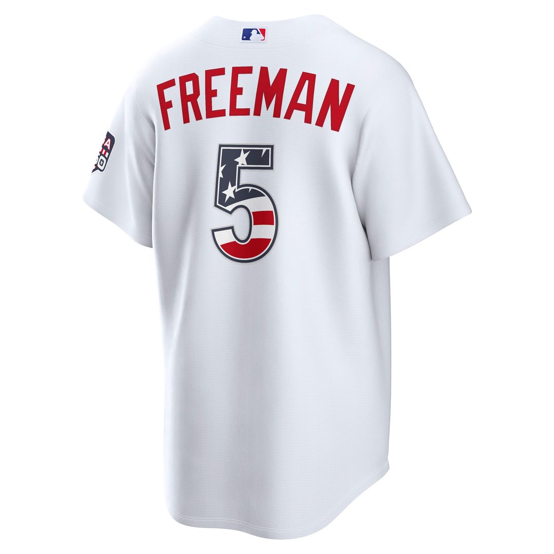 Los Angeles Dodgers Freddie Freeman Nike USA 250 Fourth of July Home Stadium Jersey - White