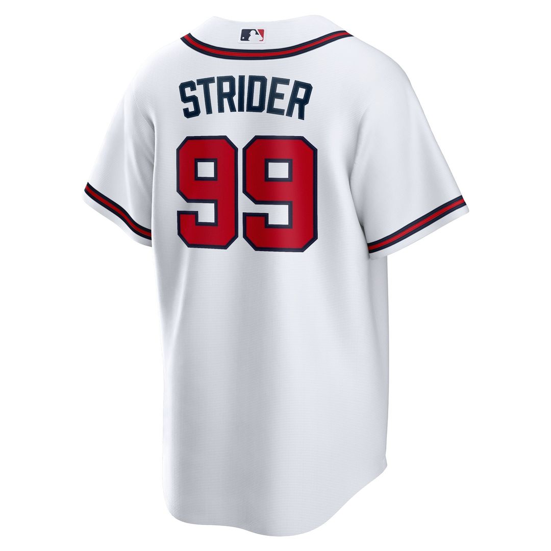 Atlanta Braves Spencer Strider Nike Replica Player Jersey - White