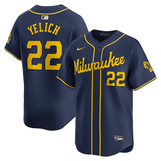 Milwaukee Brewers Christian Yelich Nike Alternate Limited Player Jersey - Navy