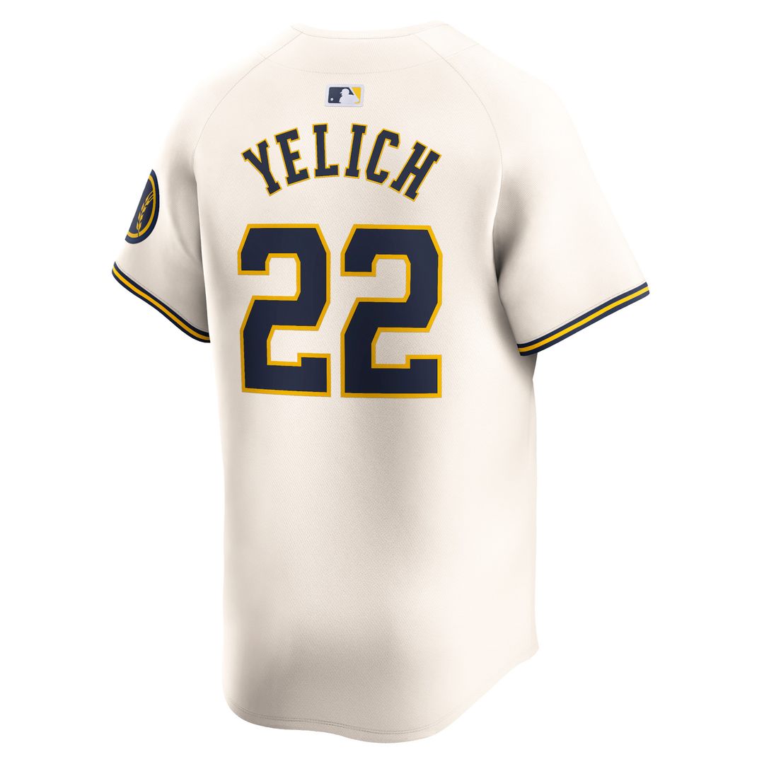 Milwaukee Brewers Christian Yelich Nike Home Limited Player Jersey - Cream