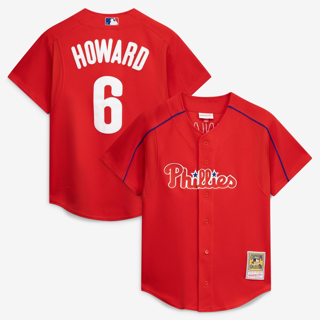 Philadelphia Phillies Ryan Howard Mitchell & Ness Cooperstown Batting Practice Jersey - Red
