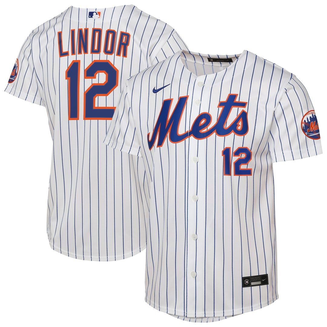 New York Mets Francisco Lindor Nike Youth Road Stadium Player Jersey - Gray