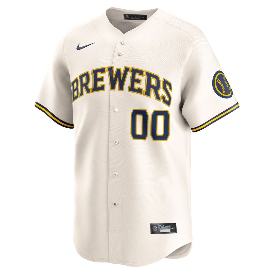 Milwaukee Brewers Nike Home Limited Pick - A - Player Retired Roster Jersey - Cream