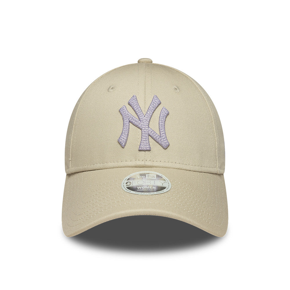 New York Yankees  MLB Womens Metallic 9Forty Strapback Beige/Purple
