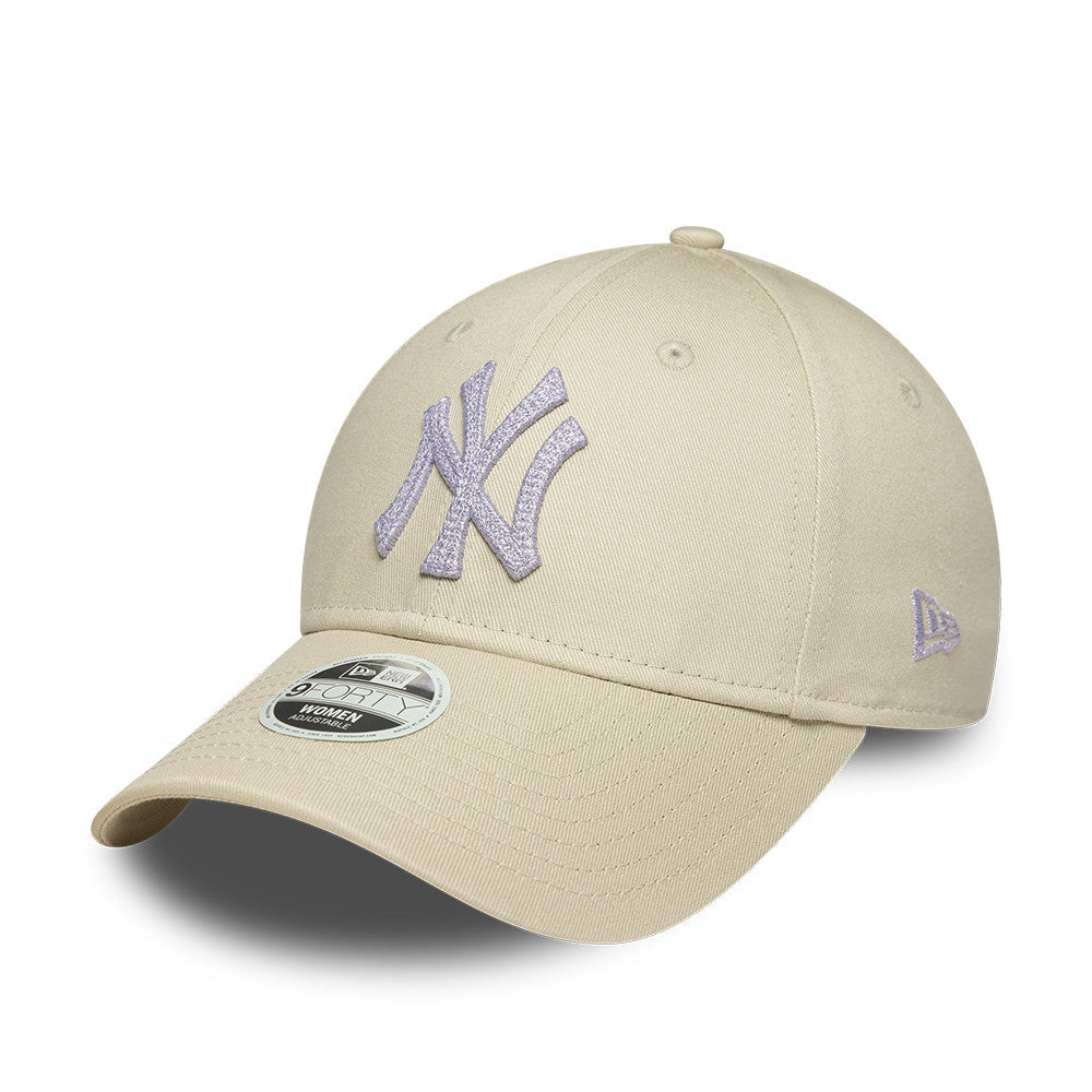 New York Yankees  MLB Womens Metallic 9Forty Strapback Beige/Purple