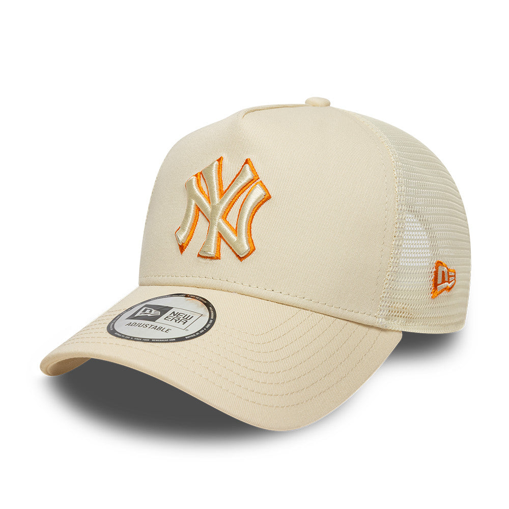 New York Yankees MLB Trucker Snapback New Era Beige/Orange