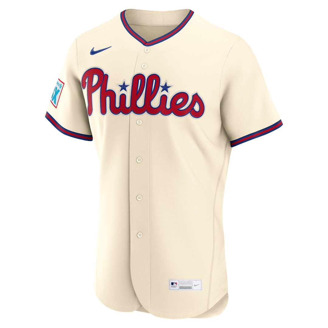 Philadelphia Phillies Bryce Harper Nike Alternate Authentic Sponsor Patch Jersey - Cream