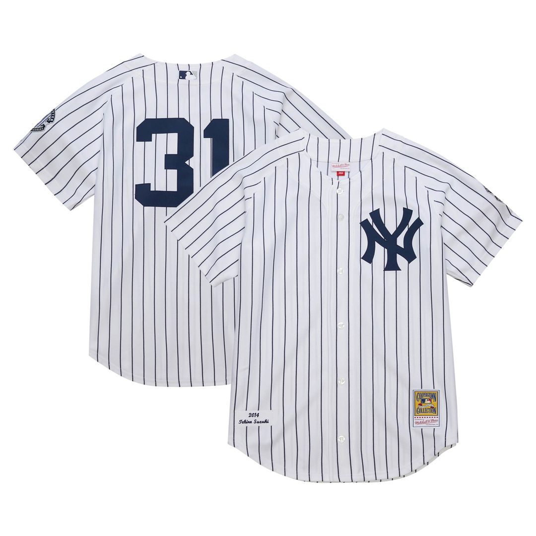 New York Yankees Ichiro Suzuki Mitchell & Ness 2014 Cooperstown Authentic Throwback Jersey - White