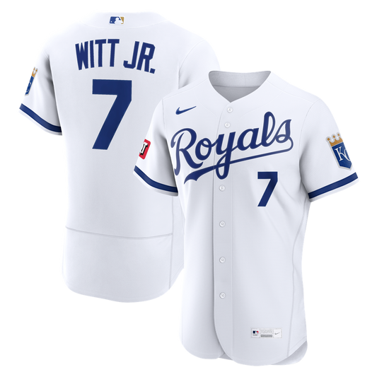 Kansas City Royals Bobby Witt Jr. Nike Home Authentic Sponsor Patch Jersey - White