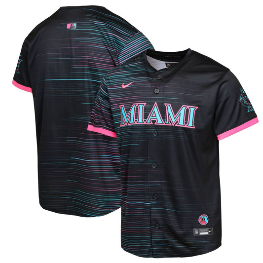 Miami Marlins Youth 2025 City Connect Limited Jersey - Black