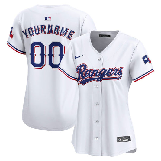Texas Rangers Nike Women's Home Limited Custom Jersey - White