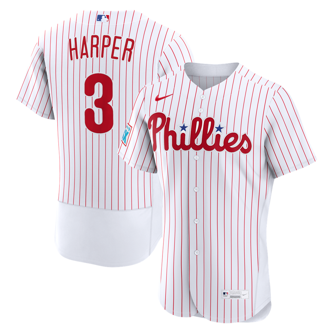 Philadelphia Phillies Bryce Harper Nike Alternate Authentic Sponsor Patch Jersey - Cream