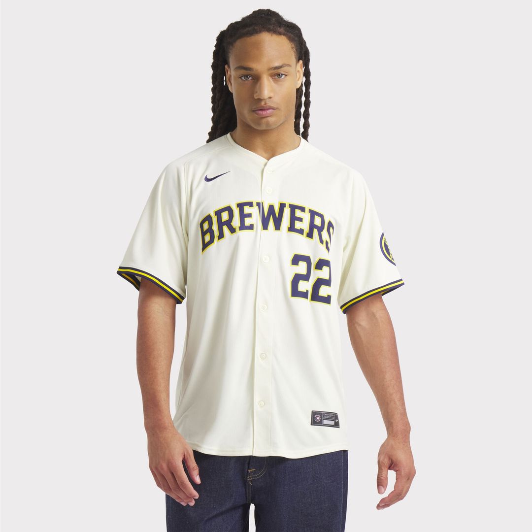 Milwaukee Brewers Christian Yelich Nike Home Limited Player Jersey - Cream