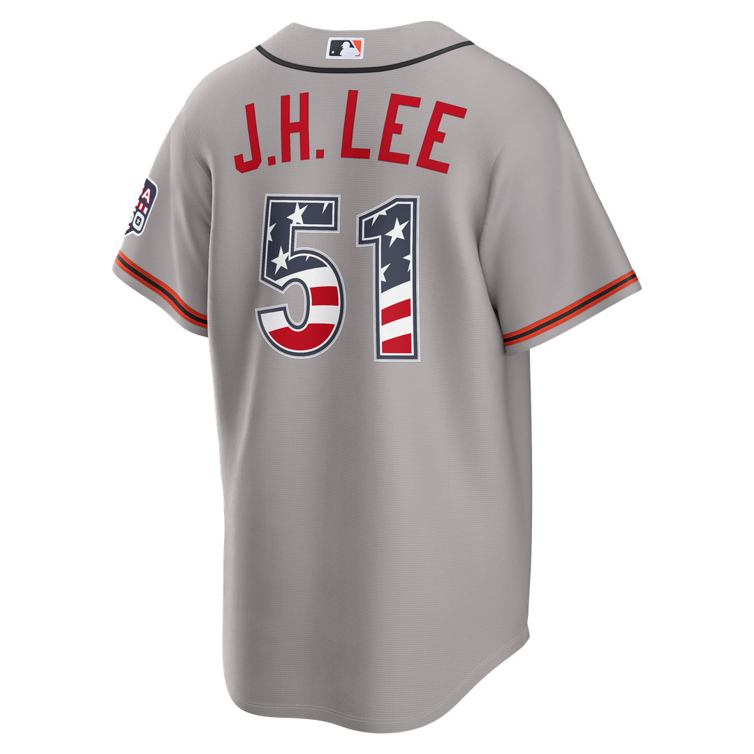 San Francisco Giants Jung Hoo Lee Nike USA 250 Fourth of July Road Stadium Jersey - Gray