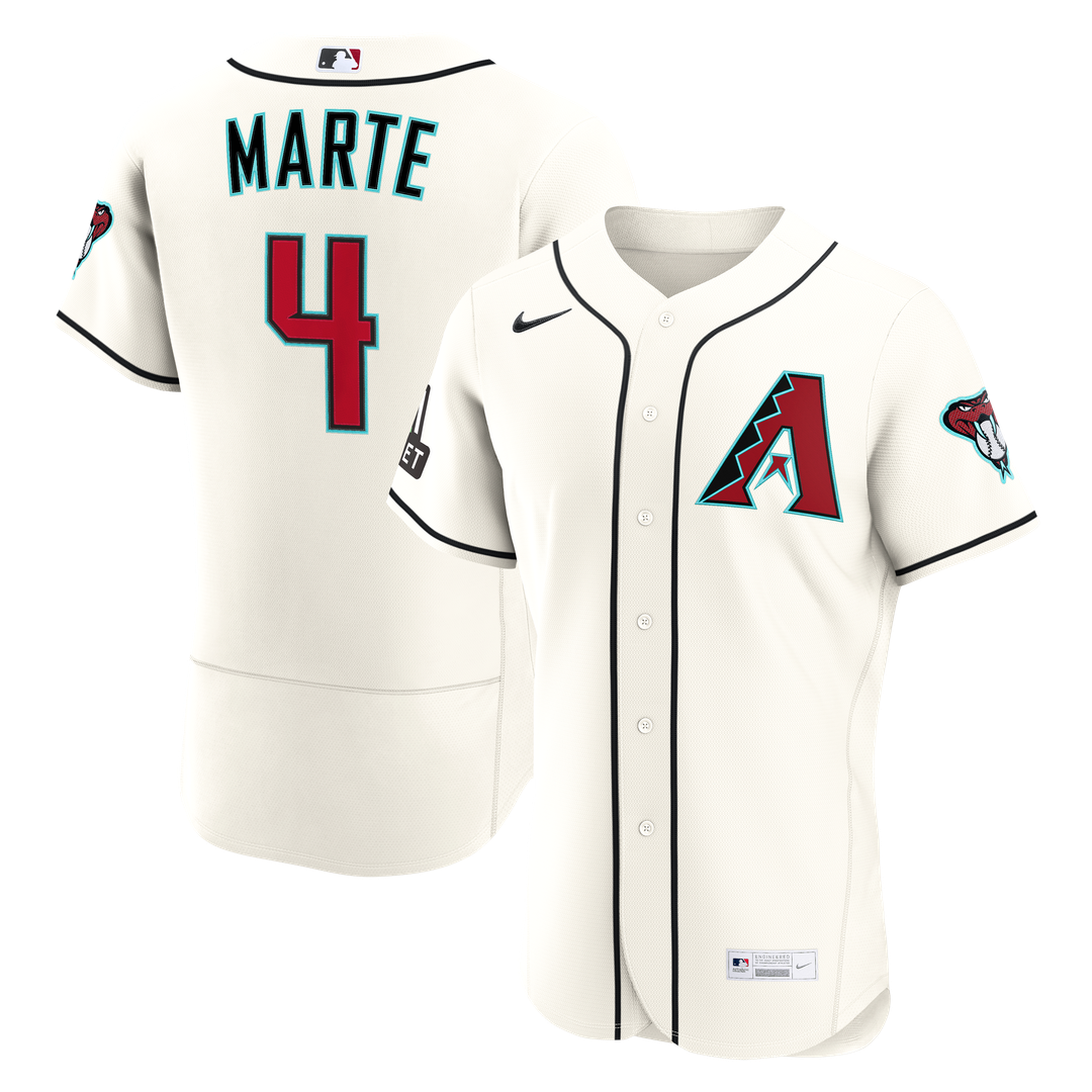 Arizona Diamondbacks Ketel Marte Nike Home Authentic Sponsor Patch Jersey - Cream