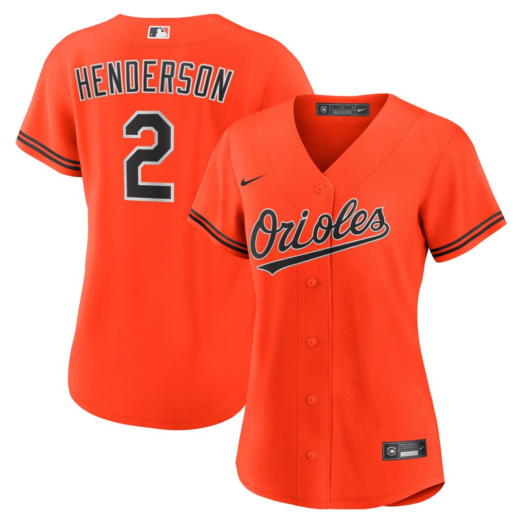 Baltimore Orioles Gunnar Henderson Nike Women's Alternate 2 Replica Jersey - Orange