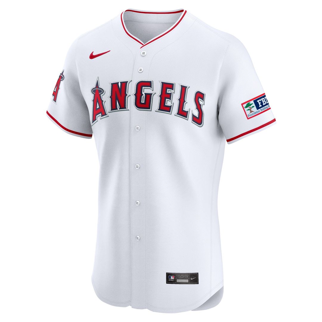 Los Angeles Angels Nike Home Elite Patch Jersey - White