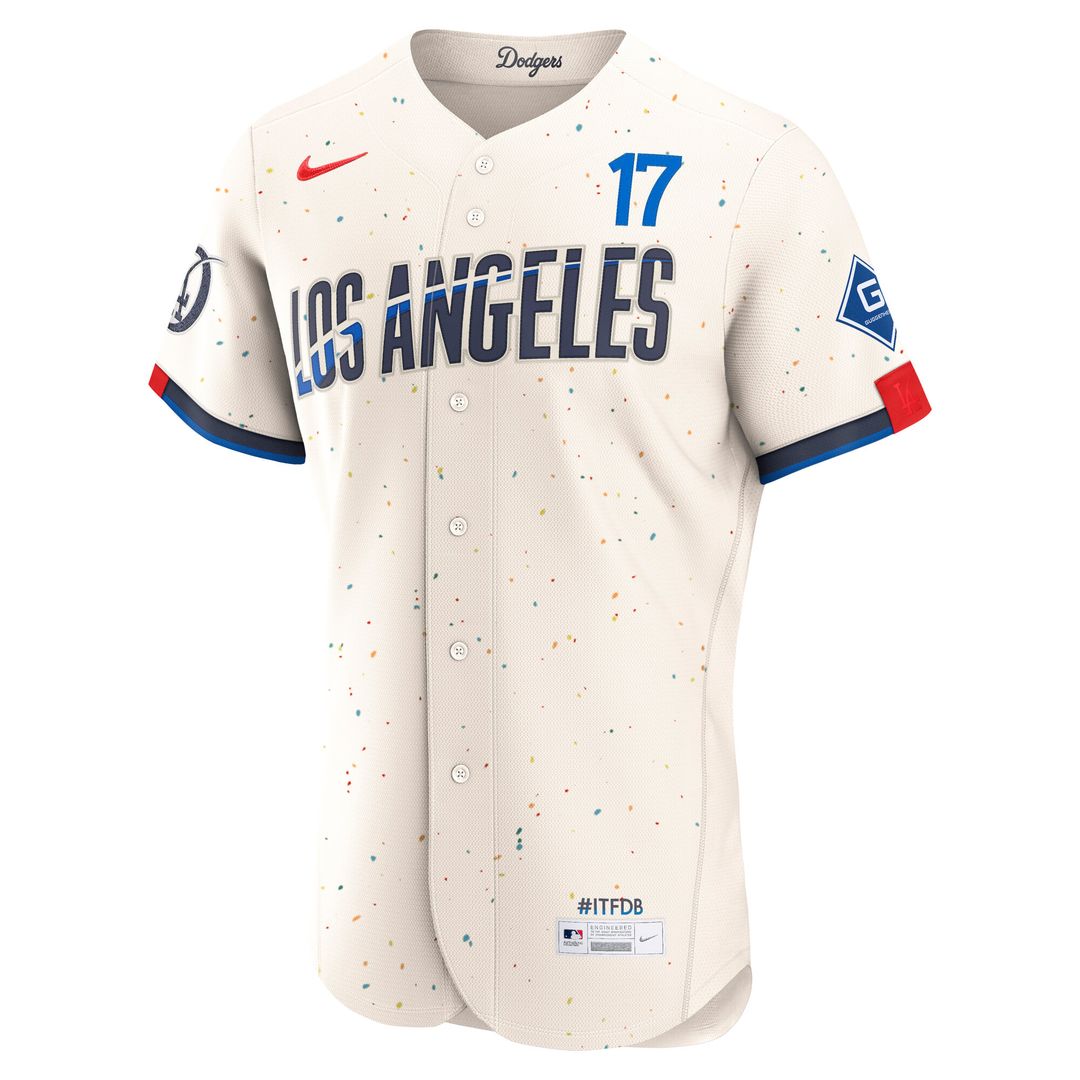 Los Angeles Dodgers Shohei Ohtani Nike City Connect Authentic Sponsor Patch Jersey - Cream