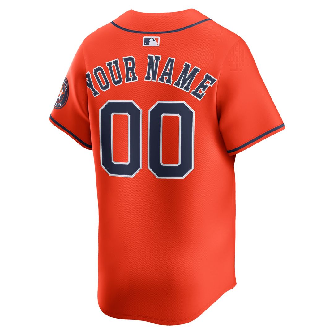 Houston Astros Nike Alternate Limited Custom Jersey - Orange