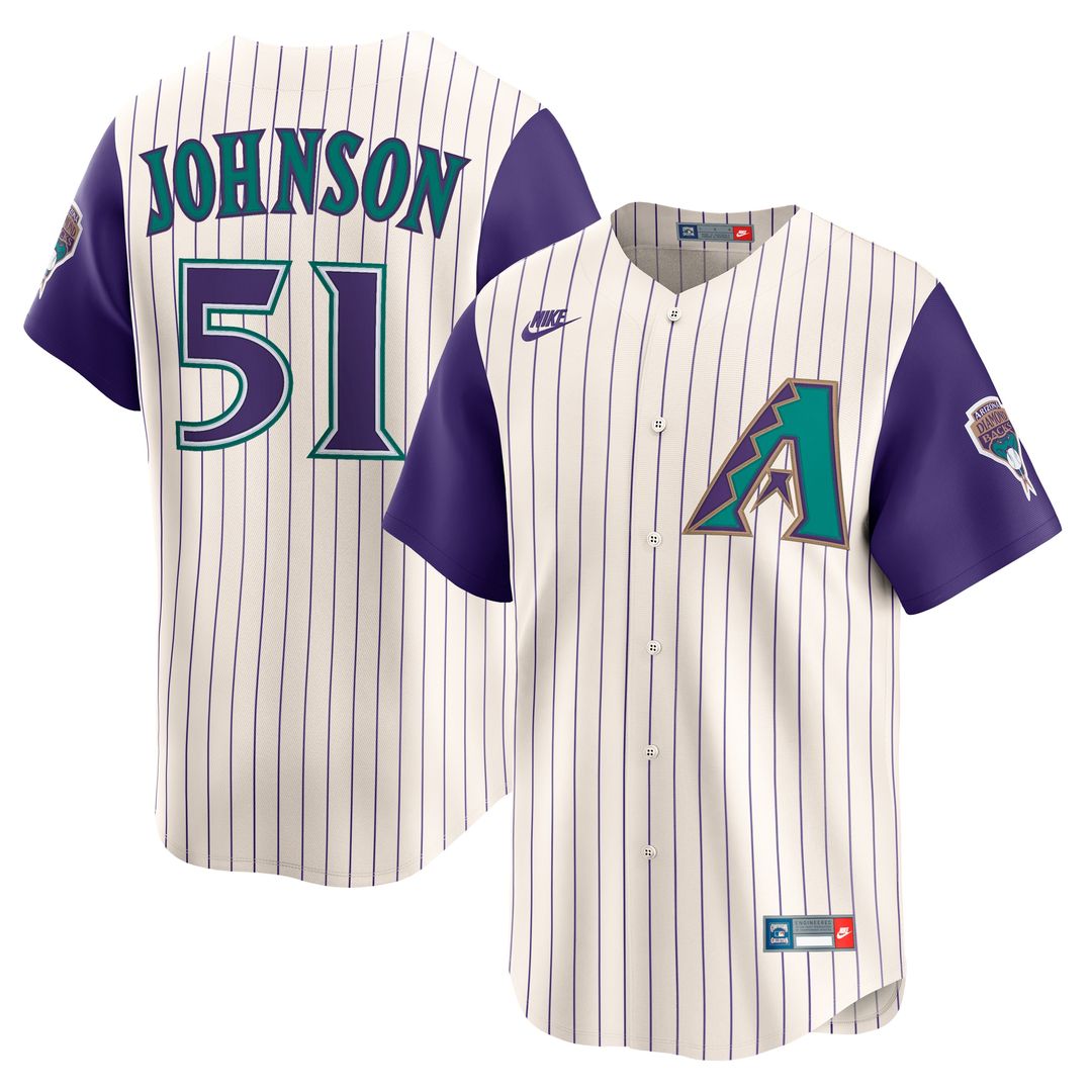 Arizona Diamondbacks Randy Johnson Nike Throwback Cooperstown Limited Jersey - Cream